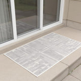 6' Gray Geometric Runner Rug