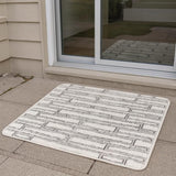 6' Gray Geometric Power Loom Runner Rug