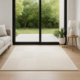 6' Ivory Geometric Runner Rug