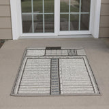 6' Black Geometric Power Loom Runner Rug