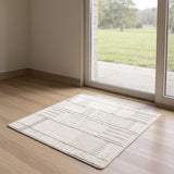 6' Gray Geometric Power Loom Runner Rug