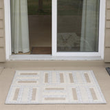 6' Gray Geometric Power Loom Runner Rug