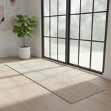 6' Beige Geometric Runner Rug