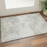 3' X 5' Gray Geometric Power Loom Area Rug