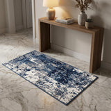 3' X 5' Blue Abstract Power Loom Area Rug