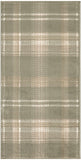3' X 5' Olive Green and Ivory Plaid Area Rug