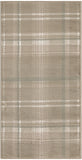 3' X 5' Taupe and Ivory Plaid Area Rug