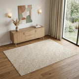 4' X 6' Beige Geometric Area Rug