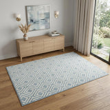 4' X 6' Blue Geometric Area Rug