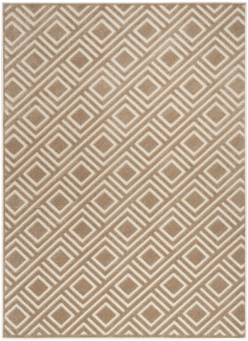 4' X 6' Brown Geometric Area Rug