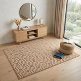4' X 6' Brown Geometric Area Rug