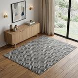 4' X 6' Gray Geometric Area Rug