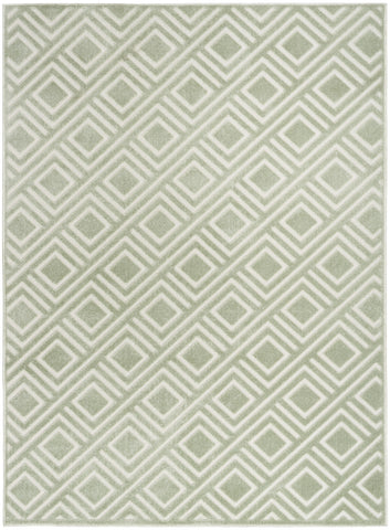 4' X 6' Green Geometric Area Rug