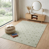 4' X 6' Green Geometric Area Rug