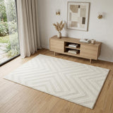 4' X 6' Ivory Geometric Area Rug
