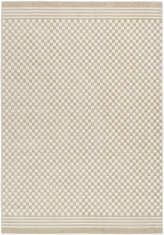 4' X 6' Beige Geometric Area Rug