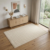 4' X 6' Beige Geometric Area Rug