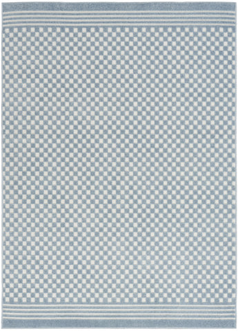 4' X 6' Blue Geometric Area Rug