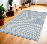 4' X 6' Blue Geometric Area Rug