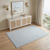 4' X 6' Blue Geometric Area Rug