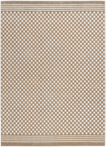4' X 6' Brown Geometric Area Rug