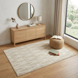 4' X 6' Beige Geometric Area Rug