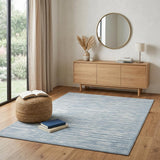 4' X 6' Blue Geometric Area Rug