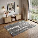 4' X 6' Gray Geometric Area Rug