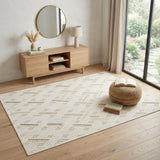 4' X 6' Ivory Geometric Area Rug