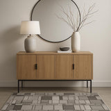 4' X 6' Black And Gray Geometric Area Rug