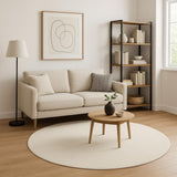 8' Ivory Geometric Round Rug