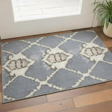 2' X 4' Blue Floral Area Rug