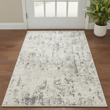 2' X 4' Gray Floral Area Rug