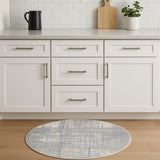 4' Ivory Abstract Power Loom Round Rug