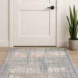 2' X 4' Ivory Abstract Power Loom Area Rug