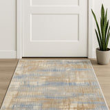 2' X 4' Beige Abstract Power Loom Area Rug