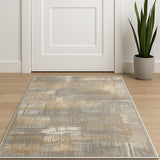 2' X 4' Gray Abstract Power Loom Area Rug