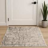 2' X 4' Gray Abstract Power Loom Area Rug