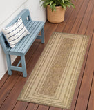 6' Natural Geometric Indoor Outdoor Runner Rug