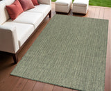 4' X 6' Green Geometric Indoor Outdoor Area Rug