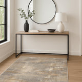 4' X 6' Gray Abstract Power Loom Area Rug