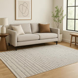 5' X 7' Gray Geometric Power Loom Area Rug