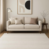 5' X 7' Ivory Abstract Power Loom Area Rug