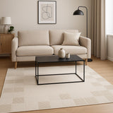 5' X 7' Gray Geometric Power Loom Area Rug