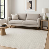 5' X 7' Ivory And Gray Geometric Area Rug