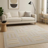 5' X 7' Gray Geometric Power Loom Area Rug