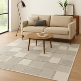 5' X 7' Gray Geometric Power Loom Area Rug