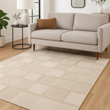 5' X 7' Tan Geometric Power Loom Area Rug