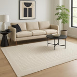 5' X 7' Beige Geometric Power Loom Area Rug