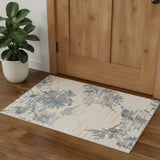 3' X 5' Ivory Floral Power Loom Area Rug